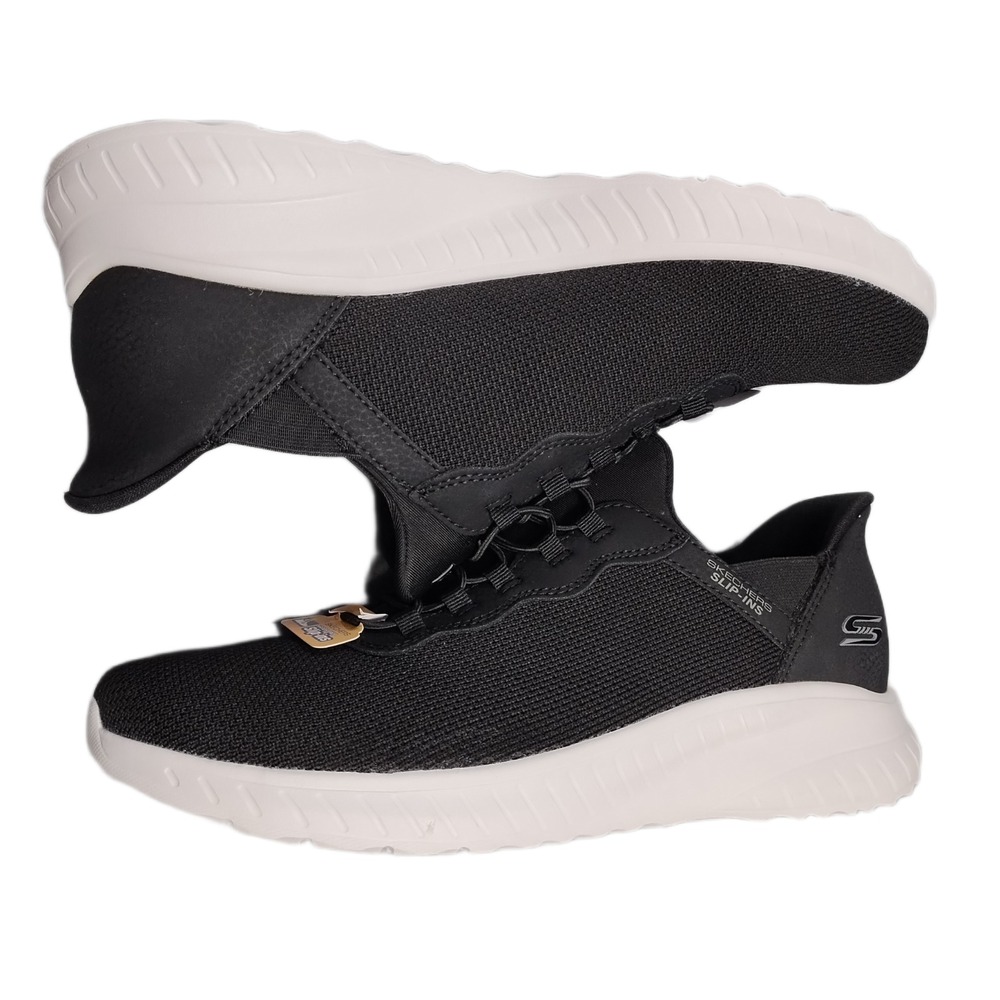 Skechers BOBS Slip-ins Squad Chaos Sneakers Womens 11 Black White‎ Memory Foam